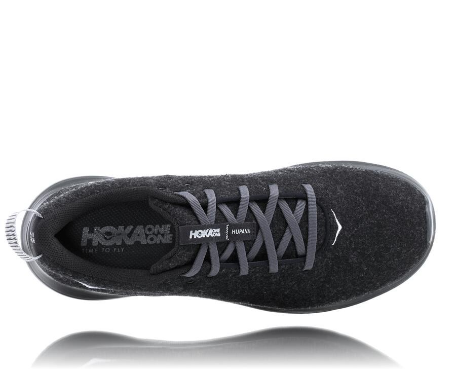 Running Shoes Mens - Hoka One One Hupana Flow Wool - Black - KQRBEOV-20